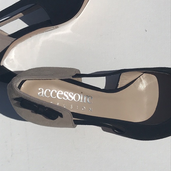 Accessoire Diffusion Suede Black and Grey Pumps - Picture 4 of 7